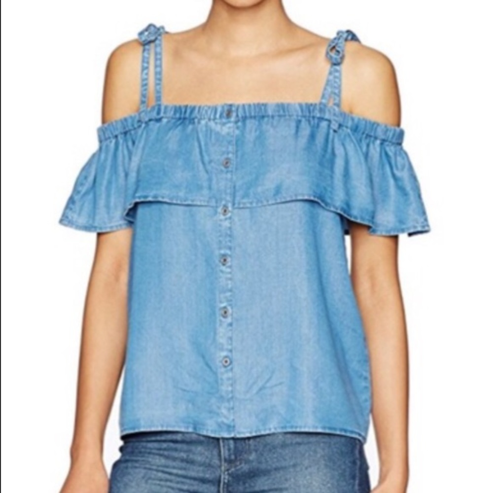 Lucky Brand Chambray Off the Shoulder Shirt